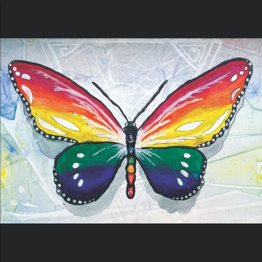 Transcending monarch print custom matted  8 x 10